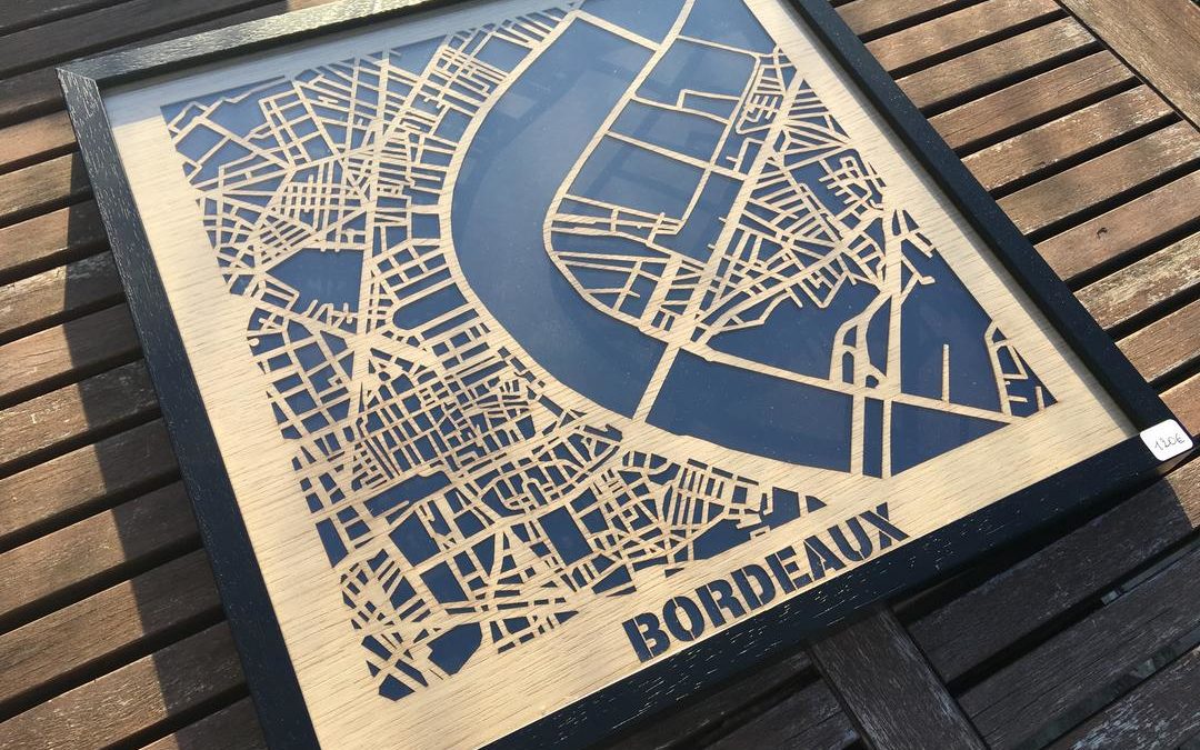 Bordeaux – Plan « Hit the Road » découpé sur placage bois by Craft & Co